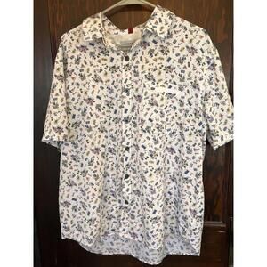 Canada Weather Gear Vented Shirt Camping Beachy All Over Print XL Sleeve Patch